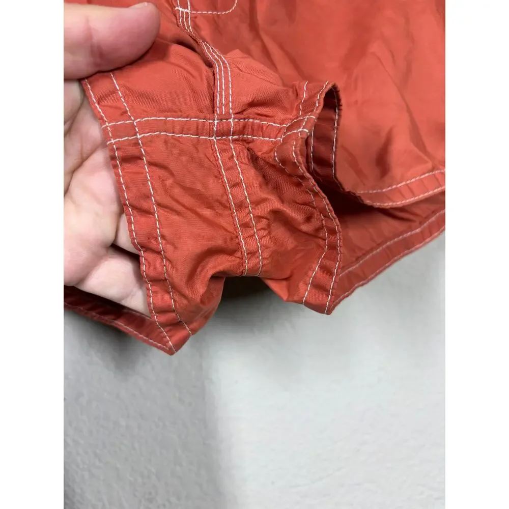 Birdwell Womens 2 Beach Britches Board Shorts Swimwear Burnt Orange Nylon USA